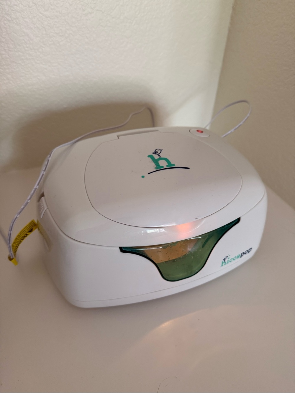 Hiccapop Baby Wipe Warmer & Dispenser White/Teal with Night Light
